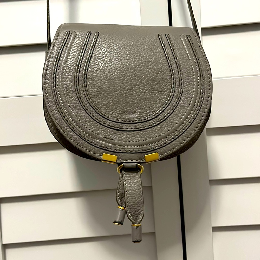 Chloe small Marcie crossbody bag in cashmere grey